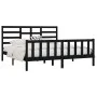 Solid black pine wood bed frame 200x200 cm by vidaXL, Beds and slatted bases - Ref: Foro24-3107637, Price: 203,32 €, Discount: %