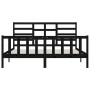 Estructura de cama de madera maciza de pino negra 200x200 cm de vidaXL, Camas y somieres - Ref: Foro24-3107637, Precio: 205,8...