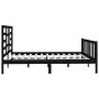 Solid black pine wood bed frame 200x200 cm by vidaXL, Beds and slatted bases - Ref: Foro24-3107637, Price: 203,32 €, Discount: %