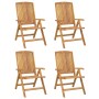 Reclining garden chairs and cushions 4 pcs solid teak wood by vidaXL, Garden chairs - Ref: Foro24-3196466, Price: 666,12 €, D...