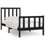 Schwarzer Massivholzbettrahmen 100x200 cm von vidaXL, Betten und Lattenroste - Ref: Foro24-3106827, Preis: 127,81 €, Rabatt: %