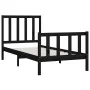 Schwarzer Massivholzbettrahmen 100x200 cm von vidaXL, Betten und Lattenroste - Ref: Foro24-3106827, Preis: 127,81 €, Rabatt: %