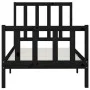 Schwarzer Massivholzbettrahmen 100x200 cm von vidaXL, Betten und Lattenroste - Ref: Foro24-3106827, Preis: 127,81 €, Rabatt: %