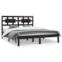 Estructura de cama de madera maciza de pino negra 200x200 cm de vidaXL, Camas y somieres - Ref: Foro24-3107377, Precio: 163,8...