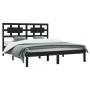 Estructura de cama de madera maciza de pino negra 200x200 cm de vidaXL, Camas y somieres - Ref: Foro24-3107377, Precio: 163,8...