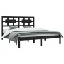 Estructura de cama de madera maciza de pino negra 200x200 cm de vidaXL, Camas y somieres - Ref: Foro24-3107377, Precio: 161,9...