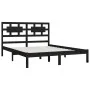 Estructura de cama de madera maciza de pino negra 200x200 cm de vidaXL, Camas y somieres - Ref: Foro24-3107377, Precio: 161,9...