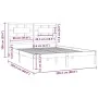 Estructura de cama de madera maciza de pino negra 200x200 cm de vidaXL, Camas y somieres - Ref: Foro24-3107377, Precio: 161,9...