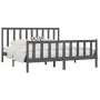 Gray solid wood bed frame 200x200 cm by vidaXL, Beds and slatted bases - Ref: Foro24-3106855, Price: 166,25 €, Discount: %