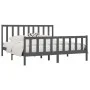 Gray solid wood bed frame 200x200 cm by vidaXL, Beds and slatted bases - Ref: Foro24-3106855, Price: 164,14 €, Discount: %