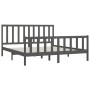 Estructura de cama de madera maciza gris 200x200 cm de vidaXL, Camas y somieres - Ref: Foro24-3106855, Precio: 166,17 €, Desc...