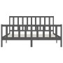 Gray solid wood bed frame 200x200 cm by vidaXL, Beds and slatted bases - Ref: Foro24-3106855, Price: 166,25 €, Discount: %
