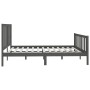 Gray solid wood bed frame 200x200 cm by vidaXL, Beds and slatted bases - Ref: Foro24-3106855, Price: 166,25 €, Discount: %