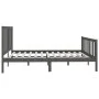 Gray solid wood bed frame 200x200 cm by vidaXL, Beds and slatted bases - Ref: Foro24-3106855, Price: 164,14 €, Discount: %