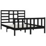 Estructura de cama de madera maciza negra 120x200 cm