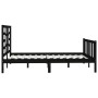 Estructura de cama de madera maciza negra 120x200 cm