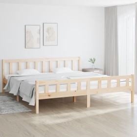 Bettgestell aus Massivholz 160x200 cm von vidaXL, Betten und Lattenroste - Ref: Foro24-810689, Preis: 128,44 €, Rabatt: %