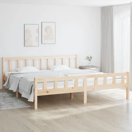 Solid wood bed frame 160x200 cm by vidaXL, Beds and slatted bases - Ref: Foro24-810689, Price: 110,42 €, Discount: %
