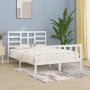 Estructura de cama de madera maciza de pino blanco 140x200 cm de vidaXL, Camas y somieres - Ref: Foro24-3107614, Precio: 130,...