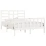 Estructura de cama de madera maciza de pino blanco 140x200 cm de vidaXL, Camas y somieres - Ref: Foro24-3107614, Precio: 130,...