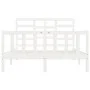 Estructura de cama de madera maciza de pino blanco 140x200 cm de vidaXL, Camas y somieres - Ref: Foro24-3107614, Precio: 130,...
