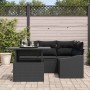 Conjunto de sofá de jardín 5 pcs Negro 100 x 55 x 73 cm