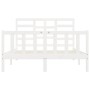 Estructura de cama de madera maciza de pino blanco 160x200 cm