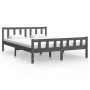 Gray solid wood bed frame King Size 150x200 cm by vidaXL, Beds and slatted bases - Ref: Foro24-810686, Price: 130,61 €, Disco...