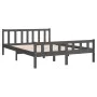 Gray solid wood bed frame King Size 150x200 cm by vidaXL, Beds and slatted bases - Ref: Foro24-810686, Price: 130,61 €, Disco...