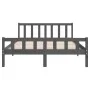 Gray solid wood bed frame King Size 150x200 cm by vidaXL, Beds and slatted bases - Ref: Foro24-810686, Price: 130,61 €, Disco...
