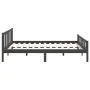 Gray solid wood bed frame King Size 150x200 cm by vidaXL, Beds and slatted bases - Ref: Foro24-810686, Price: 130,61 €, Disco...
