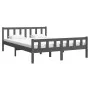 Gray solid wood bed frame 120x200 cm by vidaXL, Beds and slatted bases - Ref: Foro24-810676, Price: 100,96 €, Discount: %