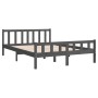 Gray solid wood bed frame 120x200 cm by vidaXL, Beds and slatted bases - Ref: Foro24-810676, Price: 102,09 €, Discount: %