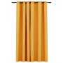 Cortina opaca con ojales look de lino amarillo 290x245 cm