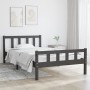 Gray solid wood bed frame 100x200 cm by vidaXL, Beds and slatted bases - Ref: Foro24-810671, Price: 114,91 €, Discount: %