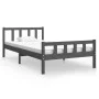 Grauer Massivholzbettrahmen 100x200 cm von vidaXL, Betten und Lattenroste - Ref: Foro24-810671, Preis: 113,06 €, Rabatt: %