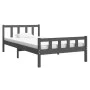 Grauer Massivholzbettrahmen 100x200 cm von vidaXL, Betten und Lattenroste - Ref: Foro24-810671, Preis: 113,06 €, Rabatt: %