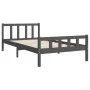 Grauer Massivholzbettrahmen 100x200 cm von vidaXL, Betten und Lattenroste - Ref: Foro24-810671, Preis: 113,06 €, Rabatt: %