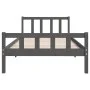 Grauer Massivholzbettrahmen 100x200 cm von vidaXL, Betten und Lattenroste - Ref: Foro24-810671, Preis: 113,06 €, Rabatt: %