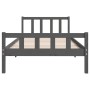 Gray solid wood bed frame 100x200 cm by vidaXL, Beds and slatted bases - Ref: Foro24-810671, Price: 114,91 €, Discount: %