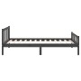 Gray solid wood bed frame 100x200 cm by vidaXL, Beds and slatted bases - Ref: Foro24-810671, Price: 114,91 €, Discount: %
