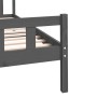 Gray solid wood bed frame 100x200 cm by vidaXL, Beds and slatted bases - Ref: Foro24-810671, Price: 114,91 €, Discount: %