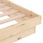 Solid wood double bed frame 135x190 cm by vidaXL, Beds and slatted bases - Ref: Foro24-819947, Price: 114,12 €, Discount: %