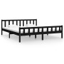 Estructura de cama de madera maciza negra 160x200 cm de vidaXL, Camas y somieres - Ref: Foro24-810693, Precio: 132,72 €, Desc...