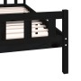 Estructura de cama de madera maciza negra 160x200 cm de vidaXL, Camas y somieres - Ref: Foro24-810693, Precio: 132,72 €, Desc...