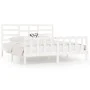 White solid wood bed frame Supe King 180x200 cm by vidaXL, Beds and slatted bases - Ref: Foro24-3107629, Price: 164,05 €, Dis...