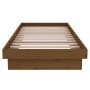Estructura de cama madera maciza marrón miel 75x190 cm de vidaXL, Camas y somieres - Ref: Foro24-819935, Precio: 120,20 €