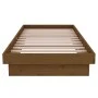 Honey brown solid wood bed frame 75x190 cm by vidaXL, Beds and slatted bases - Ref: Foro24-819935, Price: 87,94 €, Discount: %