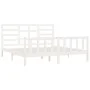 White solid wood bed frame Supe King 180x200 cm by vidaXL, Beds and slatted bases - Ref: Foro24-3107629, Price: 164,05 €, Dis...