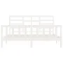 Estructura de cama madera maciza blanco Supe King 180x200 cm de vidaXL, Camas y somieres - Ref: Foro24-3107629, Precio: 163,9...